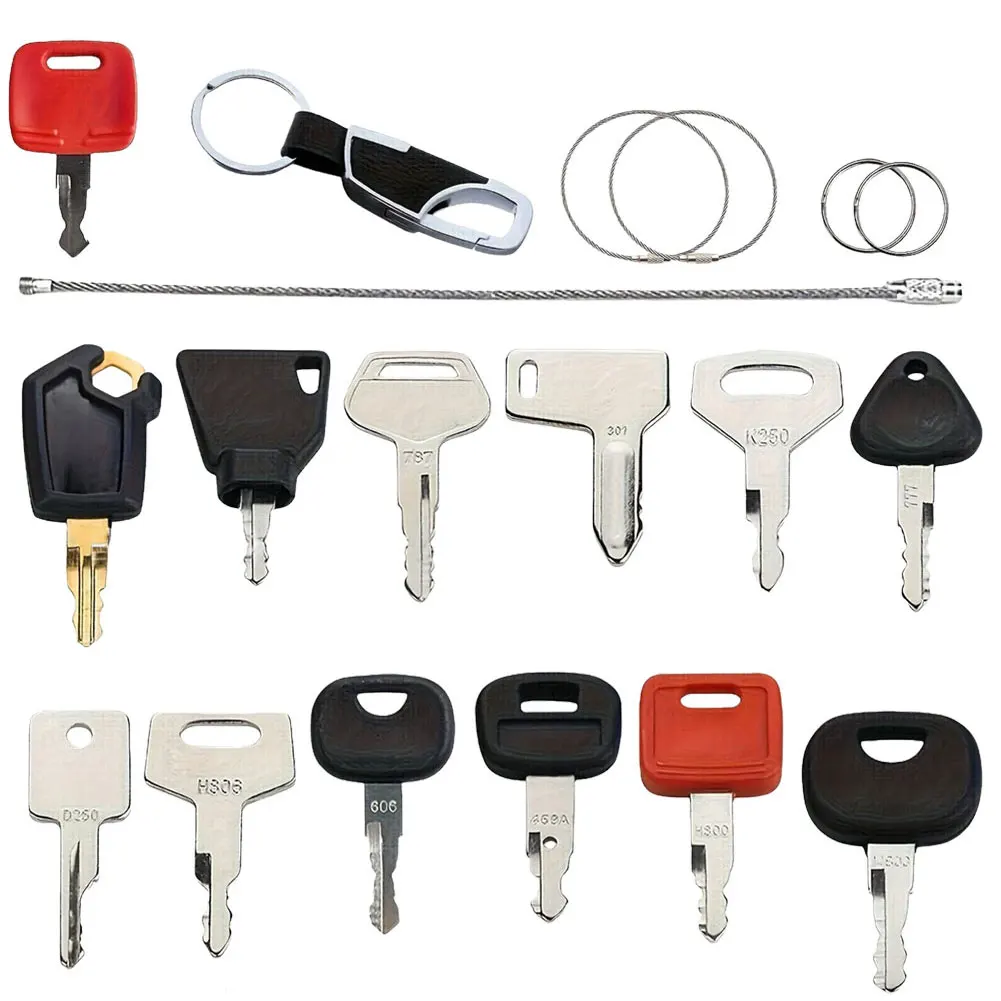 13PCS Ignition Key Set For Construction Machinery Tractors And Excavators Replacement Car Master Key Ignition Set