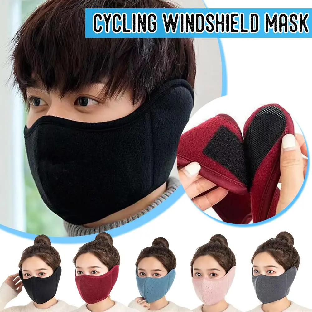 Winter Cycling Face Mask Windproof Warm Anti Dust Breathable Mask Comfortable Adjustable Cycling Outdoor Y9Q4