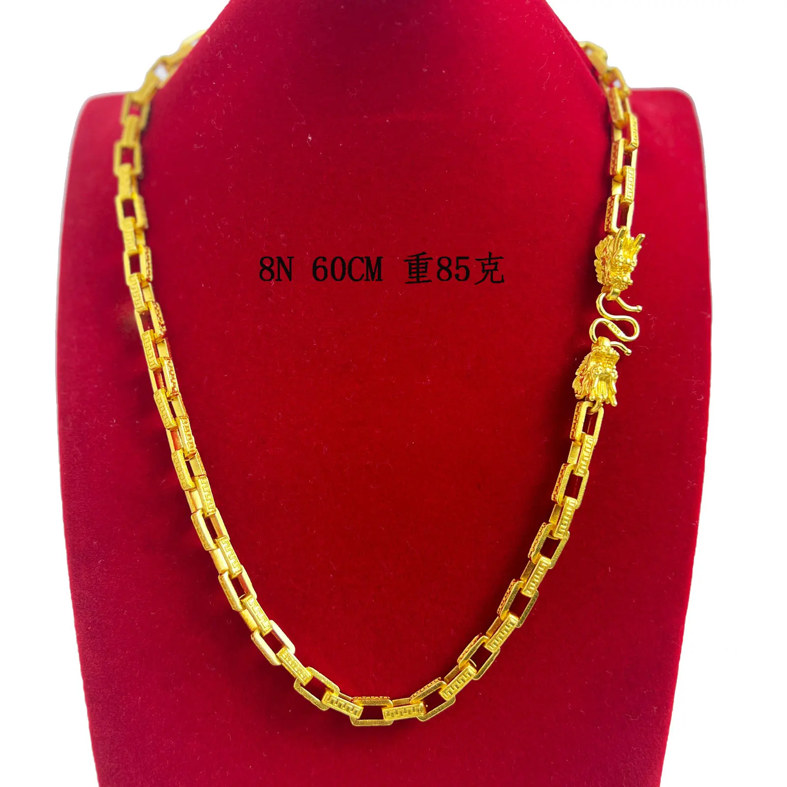Luxury 9999 24K real gold paper buckle card necklace faucet hanging chain personality domineering trendy chain