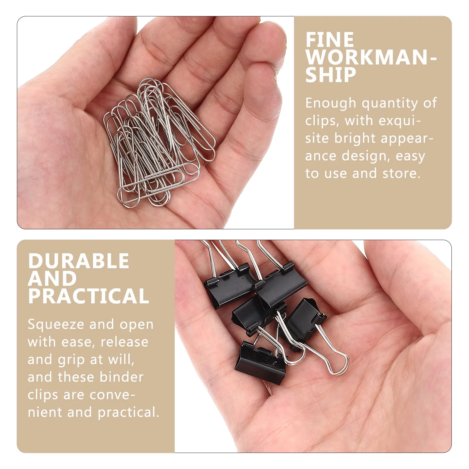 

Metal Paper Clips Set Nickel Plated Binder Staples Office Supplies Desk Accessories File Storage Folders Stationery Gifts Combo