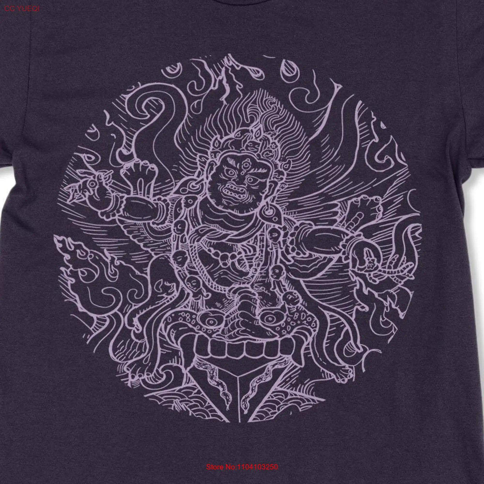 BuddhisT T Shirt Mahakala Wrathful Tibetan Diety Manifestation of Avalokiteshvara Dharma Protector Vintage Cotton Tantric