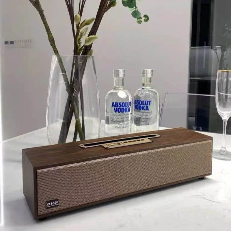 

New Xm520 Wooden Bluetooth Speakers Long Voice Bully Phone Stand Audio Computer Desktop Double Horn Soundbar Stereo Subwoofer