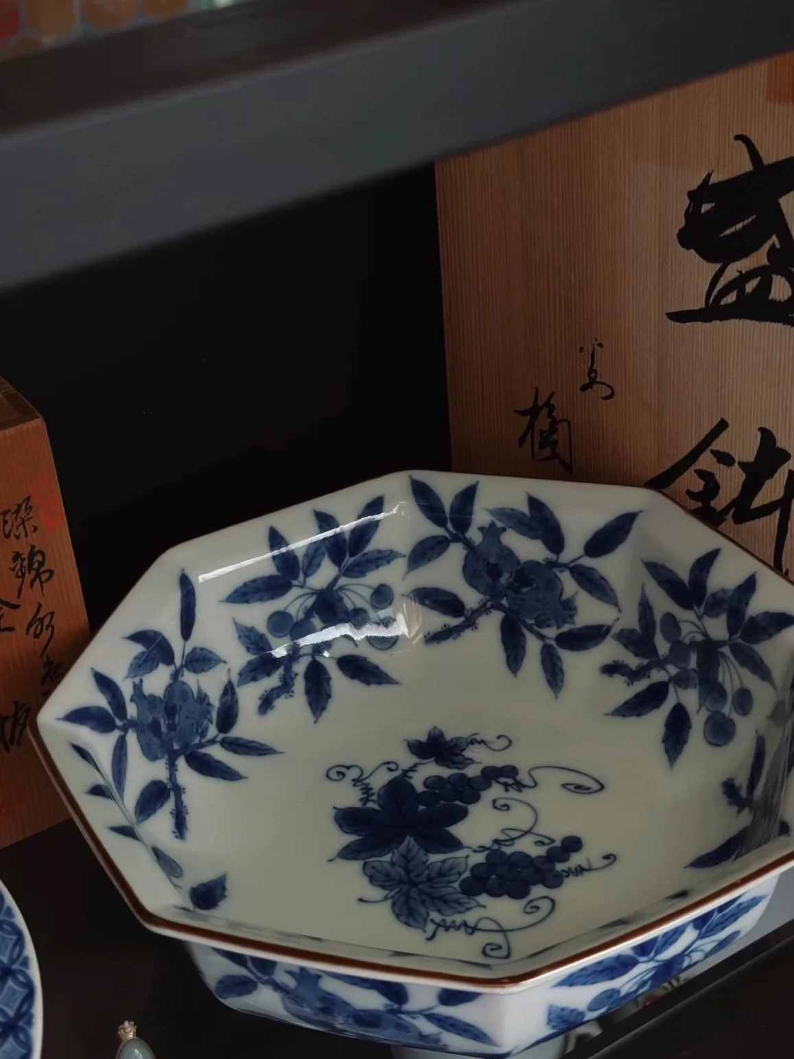 Japanese Sle Hand-Painted Blue And White Cerc Bowl Restaurant Dining Utensils Cold Di Bowl Deep Octagonal Porcelain Di