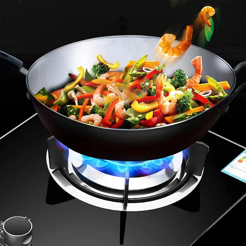 Burners Gas Hob gas hob Built-in Gas Stove/Desktop Cooking - 4.2KW Black Glass Kitchen Wok Burner In Easy To Clean, Cast Iron Pa