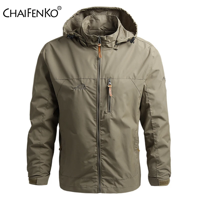 

Мужская непромокаемая куртка с капюшоном, Повседневная ветровка для походов и отдыха на осень, 2024