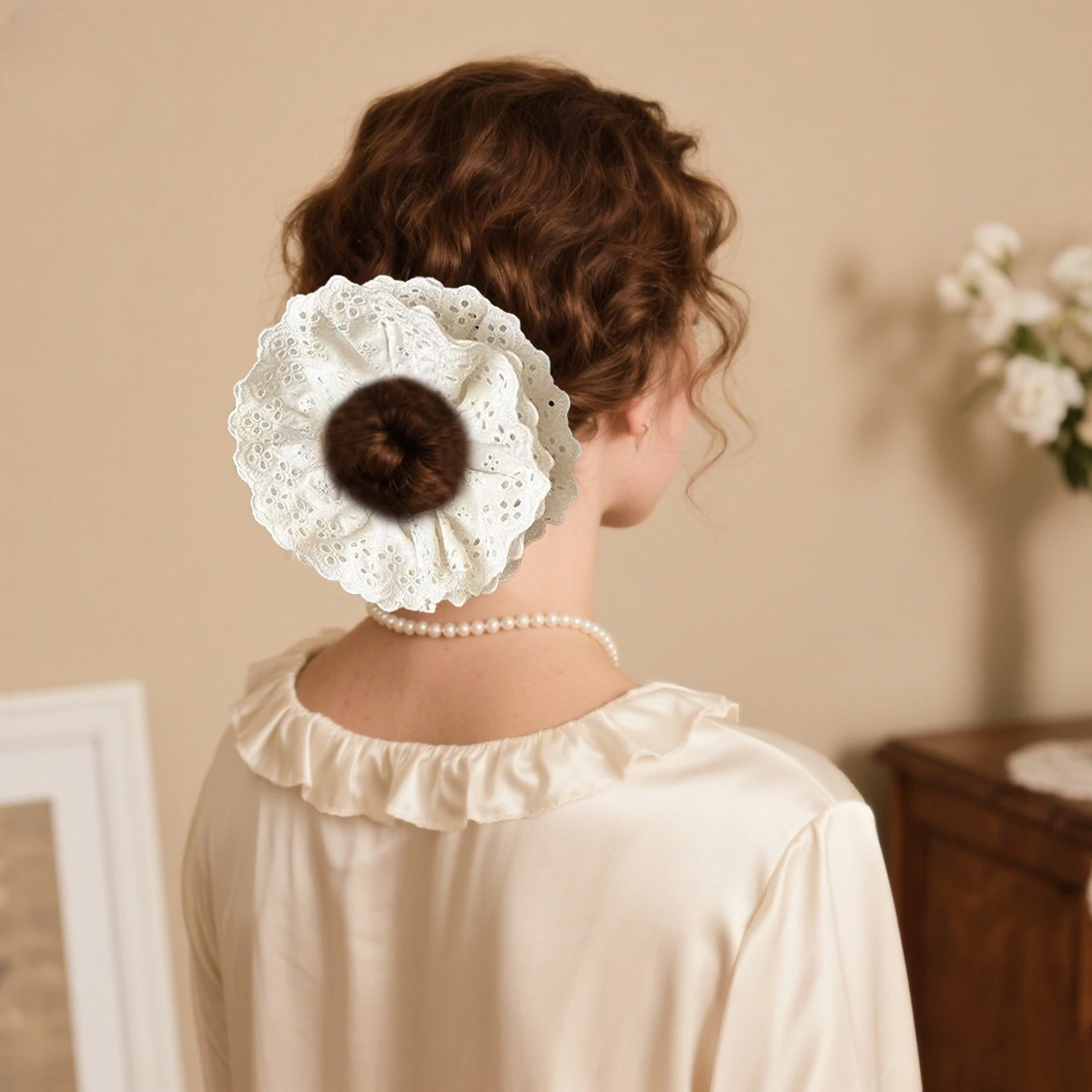 Oversized Ruffles Hair Scrunchies Women Elastic Hairbands Ponytail Holder Solid Color Hair Hoop Rubber Bands Hair Accessories