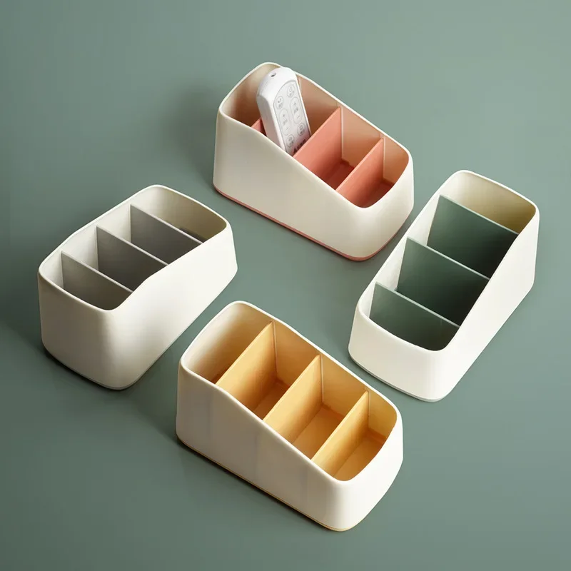 

4 Slot Desktop Storage Box, Stationery Organizer, Home Organizer, TV Remote Control, Phone Storage Holder, Remote Control Holder