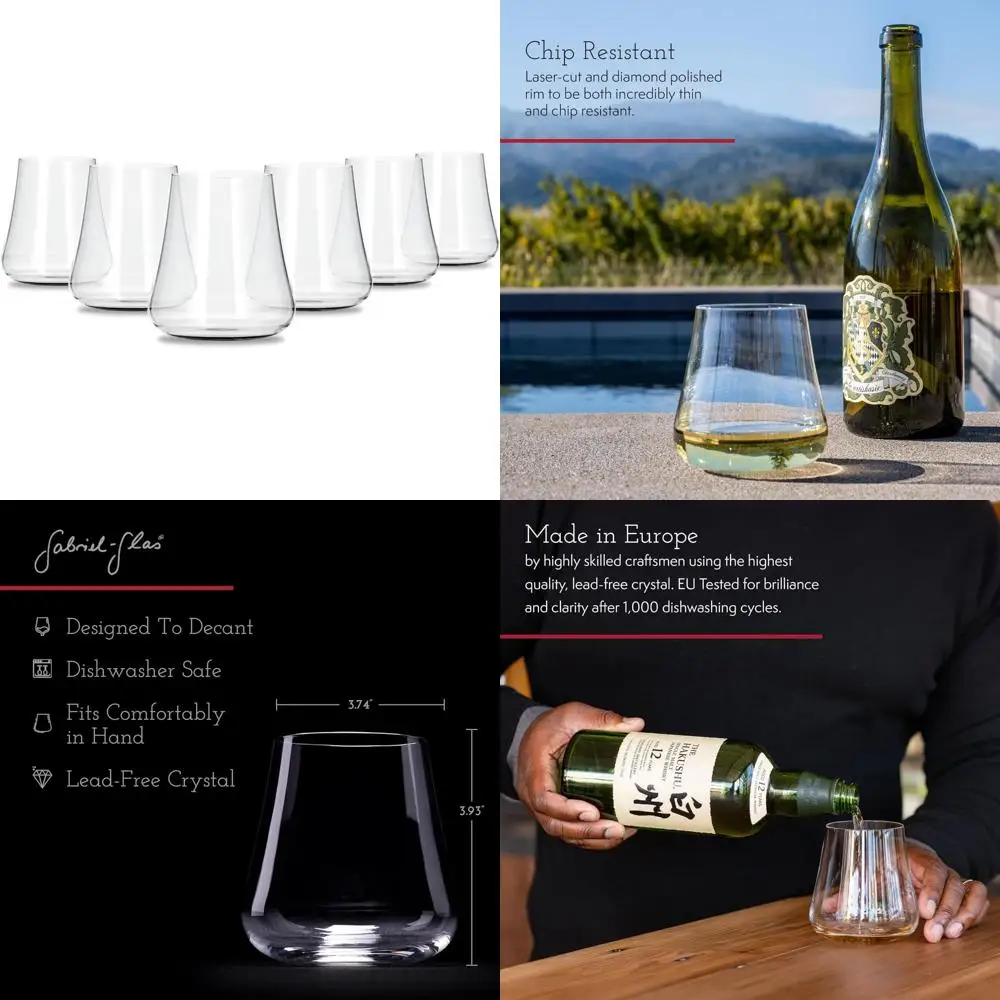 

Набор из 6-х хрустальных бокалов для вина премиум-класса — универсальный стакан для вина, пива, виски, коктейлей, идеально подходит для любого случая