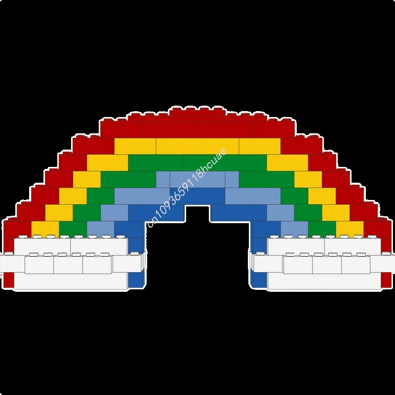 119pcs MOC Rainbow Clouds Make Create Model Building Blocks Construction Creative Toy Idea Christmas Gifts Education Brick Kids