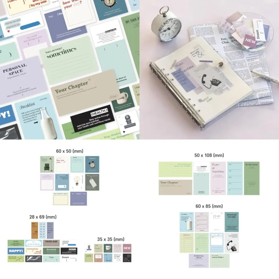 

Today's Record Sticker Pack Series.2 102Pcs - Variety Pack for Journaling Scrapbooking Waterproof and Decorative Use in DIY Pro