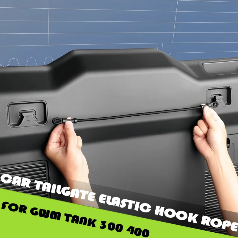Car Tailgate Elastic Hook Rope Fit for GWM Tank 300 400 Modified Auto Car Trunk Door Suspension Rope Car Interior Accessories