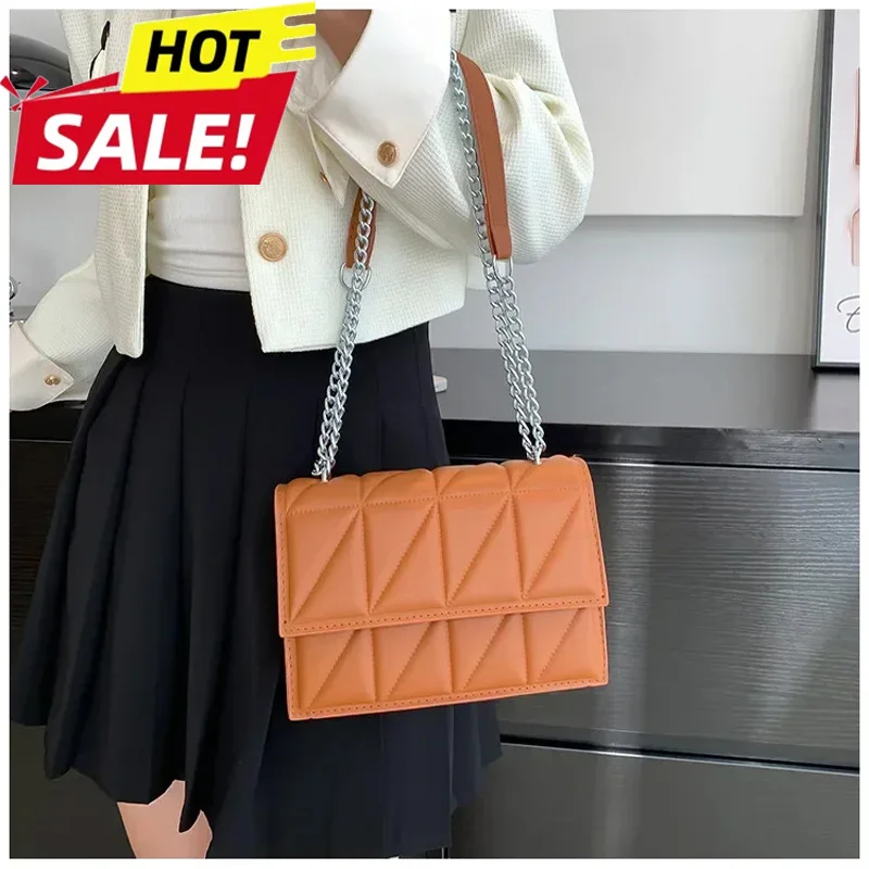 

Designer New Fashion Women Shoulder Bags Ladies PU Leather Handle Handbags Chain Strap Crossbody Bags for Women Fashion & Fine