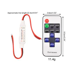 DC 5V-24V Dimmer Controller RF Wireless Remote LED DimmerRF Mini Wireless Remote Dimmer Controller per luci di striscia a LED