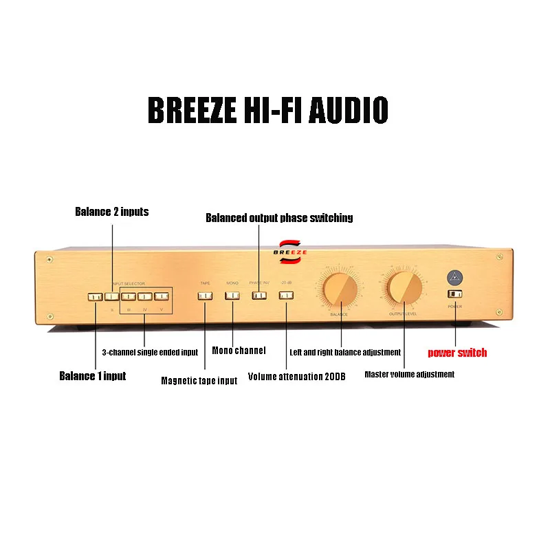 BREEZE 2024 Reproduction of imported HI END FM255 fever level preamplifier transistor amplifier fully balanced hifi preamplifier