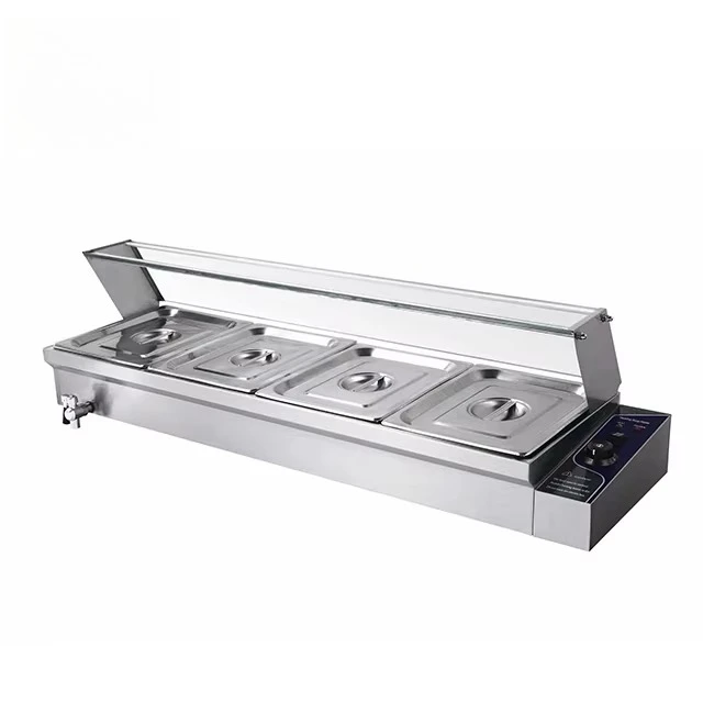 

RTC4H Stainless Steel 4 Pans Food Heating Electric Buffet Bain Marie Food Display