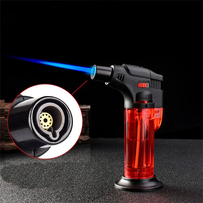 

Spraying Gun Cigar Ignifiers Windproof Open Fire Inflatable Welding Lighter Blue Flame Cigarettes Lighters & Smoking Accessories