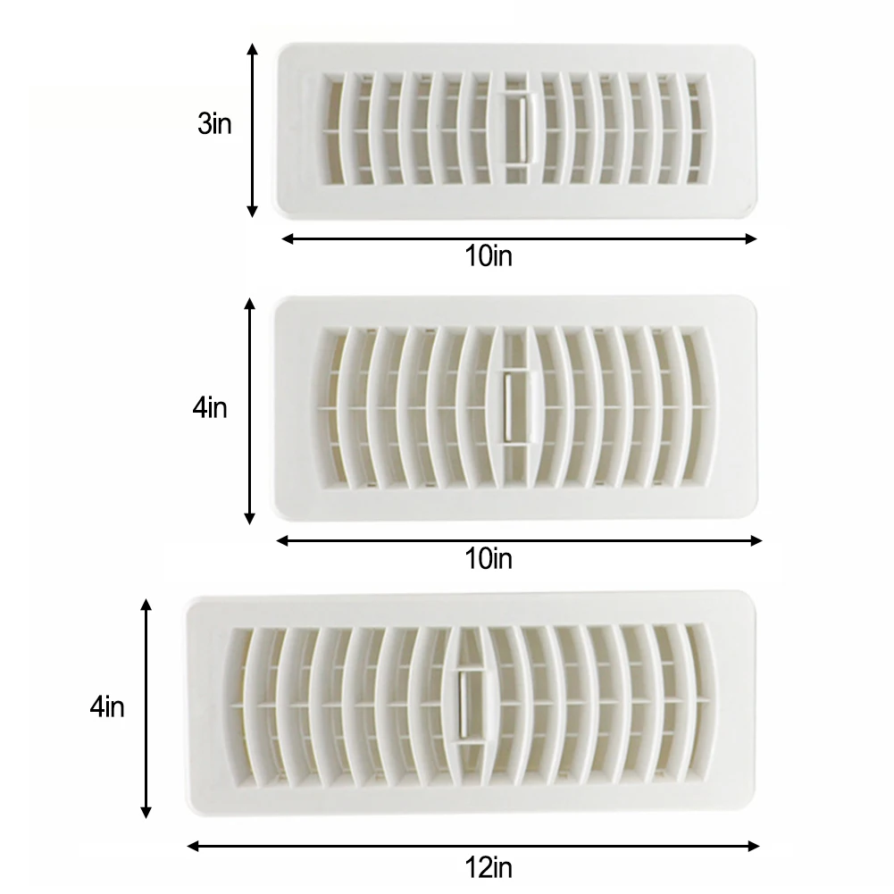 Grille d'Aération en Plastique pour Climatisation Domestique, Accessoire de 3x10, 4x10, 4x12 Pouces