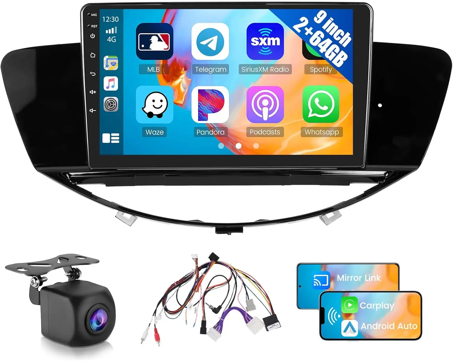 

9-дюймовая автомобильная стереосистема Android для Subaru Tribeca 2007-2011, радио с сенсорным экраном и CarPlay, Android Auto, Wi-Fi, Bluetooth, резервная копия