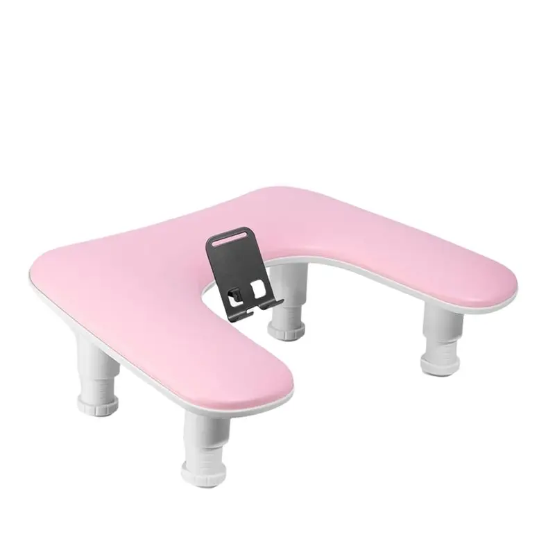 

【HAPPYH】U Shaped Height Adjustable Arm Rest For Nails Tech,Manicure Nail With Rotating Phone Stand