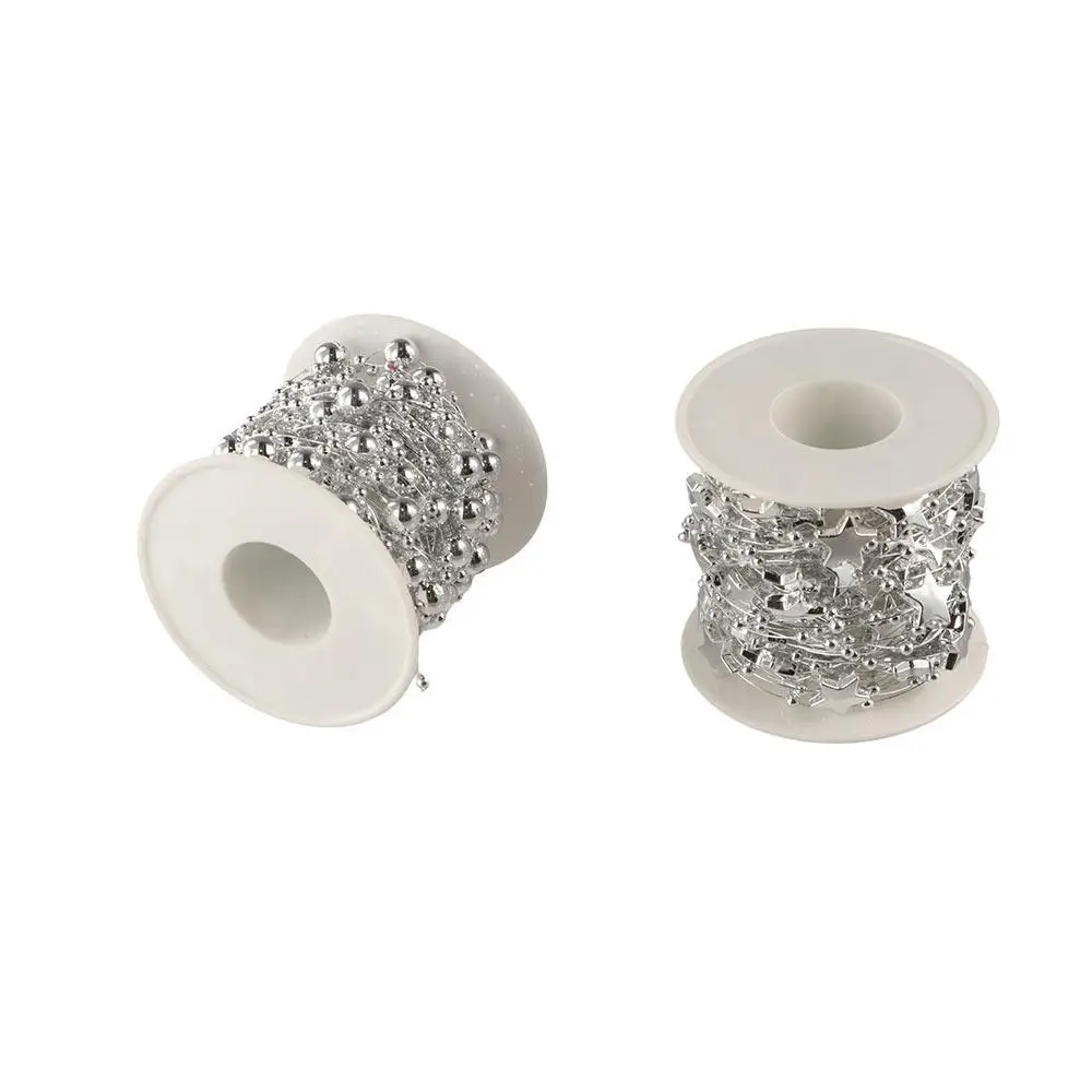 شجرة عيد الميلاد الاصطناعية حبة سلسلة تقليد اللؤلؤ DIY عيد الميلاد الخرز سلسلة 5/10 متر عيد الميلاد الديكور خيط صنارة الصيد