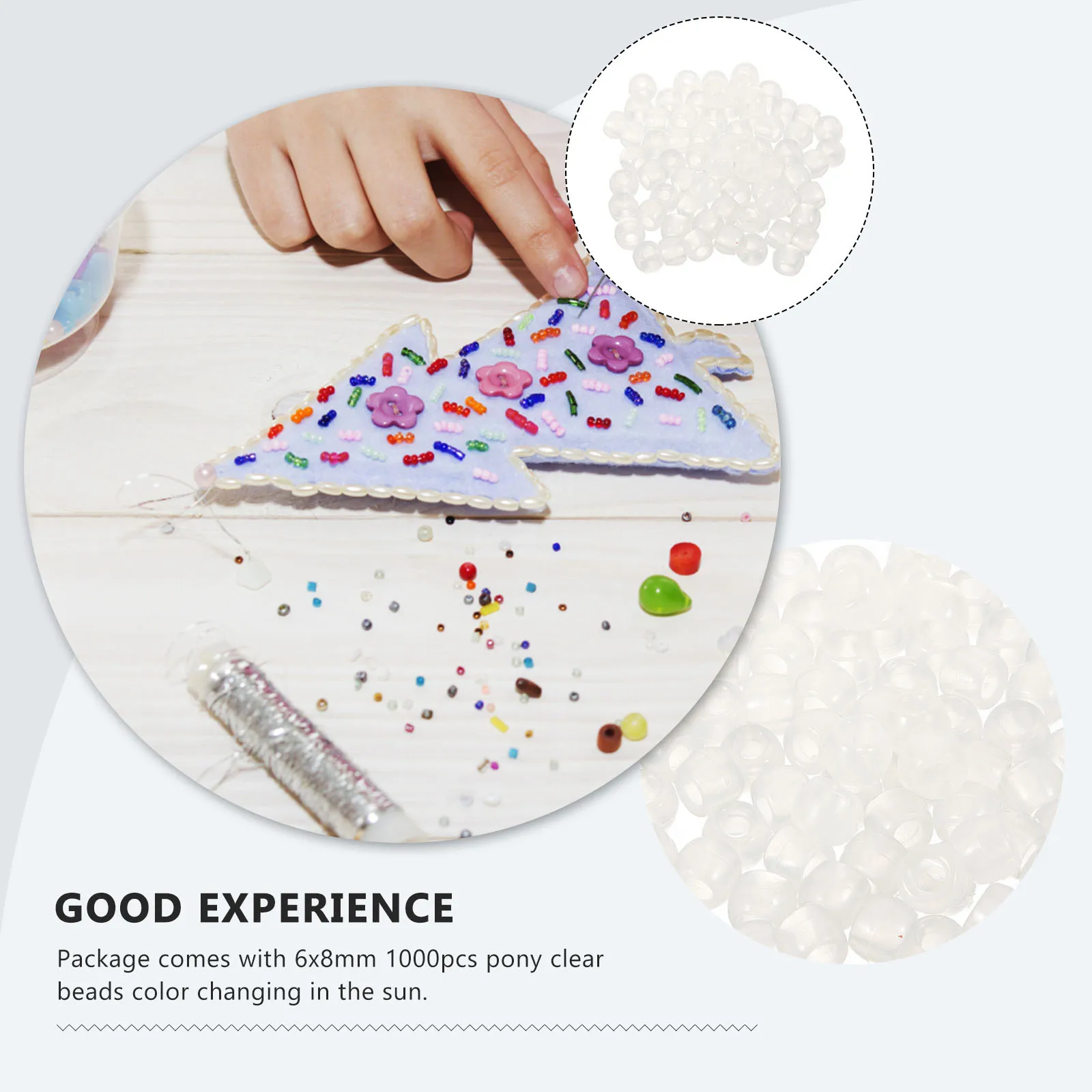 

Uv 6X8Mm Clear Color Changing For Jewelry Making Multicolor Plastic Beads Uv Reactive Craft Supplies Beads