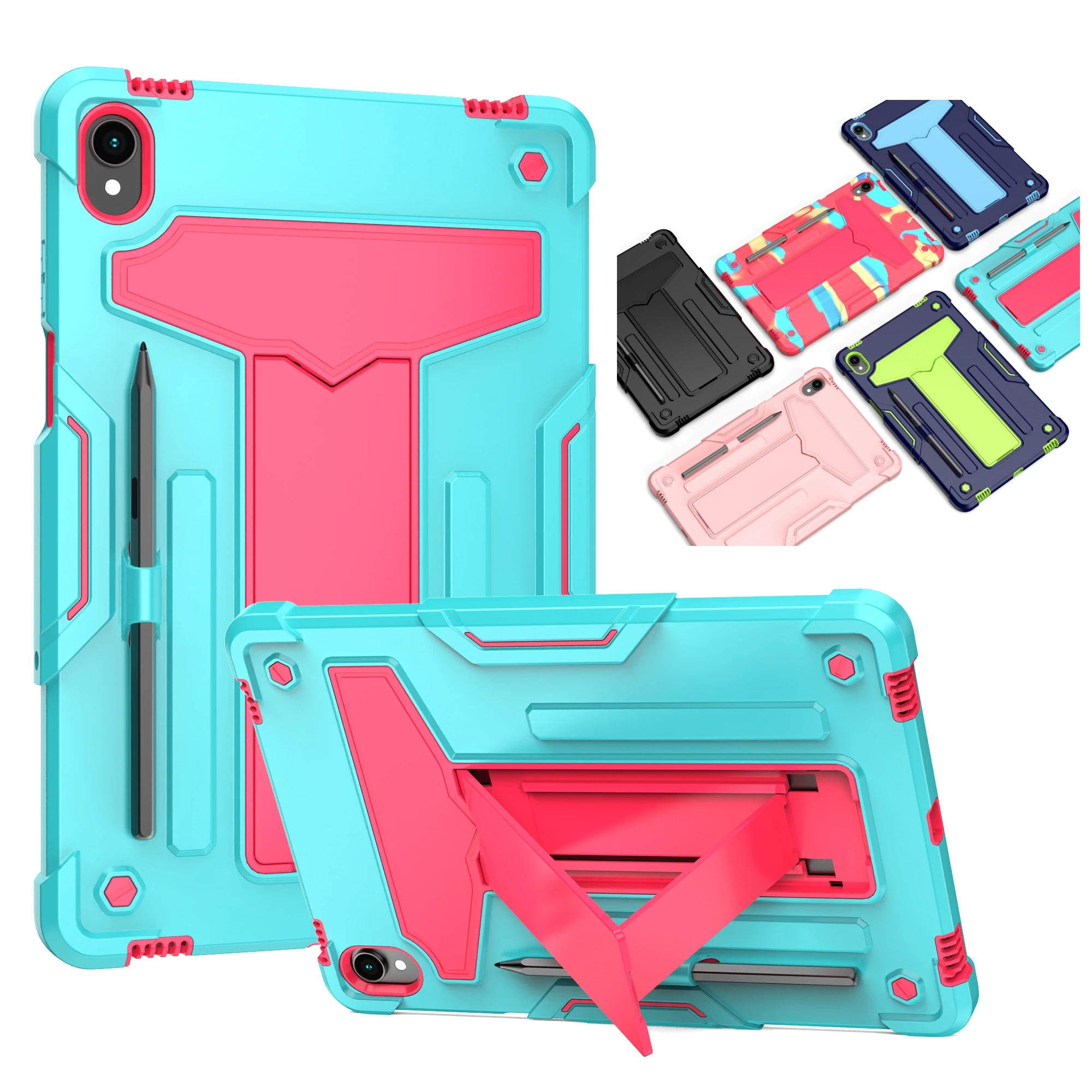 

Armor Tablet Case for Samsung Galaxy Tab S11 11 Inch SM-X730 SM-X736B SM-X736 Shockproof Soft Silicone Stand Cover with Pen Slot