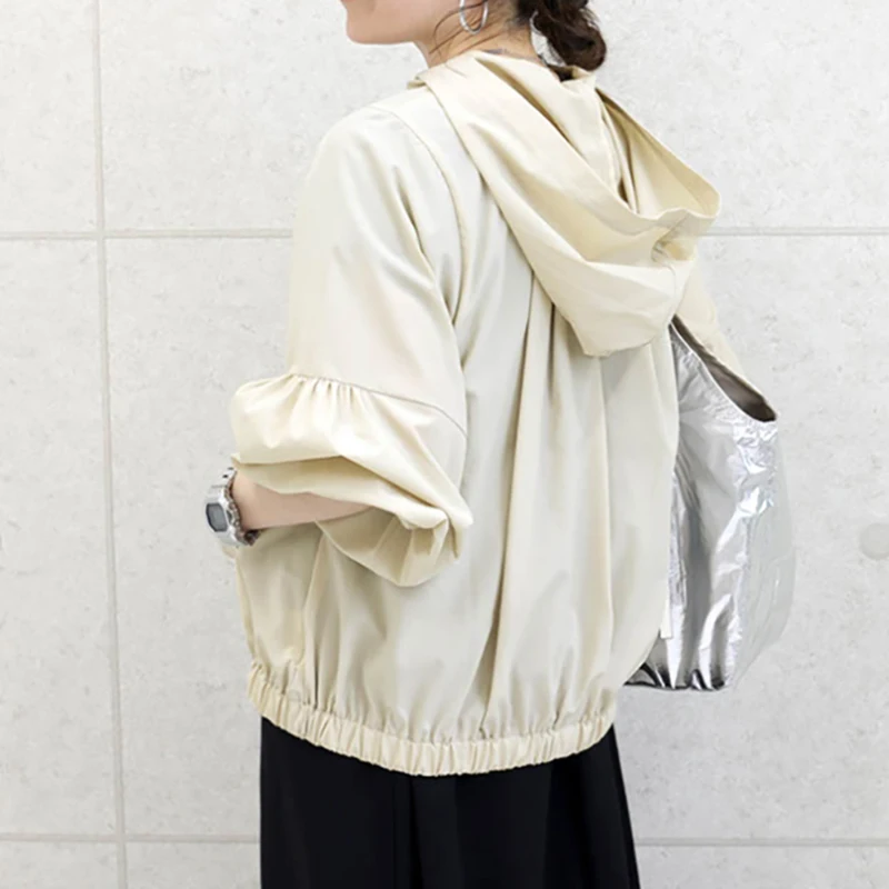 Ins Sle – chapeau sec pour femmes, vêtements de Protection solaire décontractés, longue fermeture éclair, couleur Pure, Fiber de Polyester, vent pour les déplacements