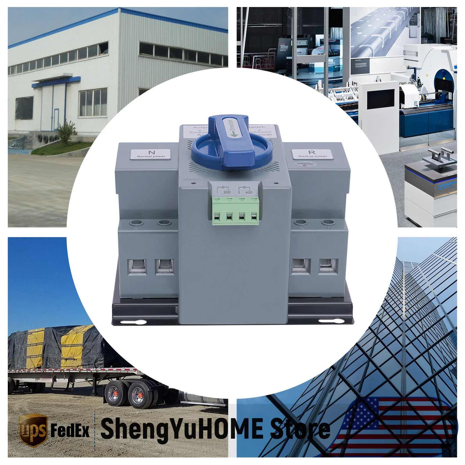 

Автоматический резервный переключатель двойного питания, 2P 63A ATS, автоматический переключатель 110 В, для резервного генератора, основного и аварийного питания