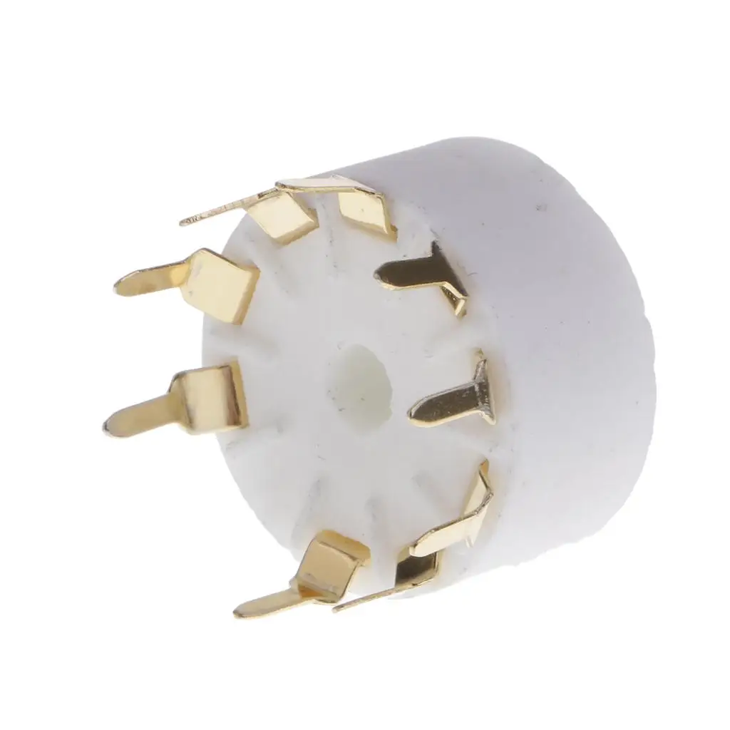 3x White Ceramics Gold Plated 9-pin Tube Socket GZC9-A-G Vacuum Tube Saver Base