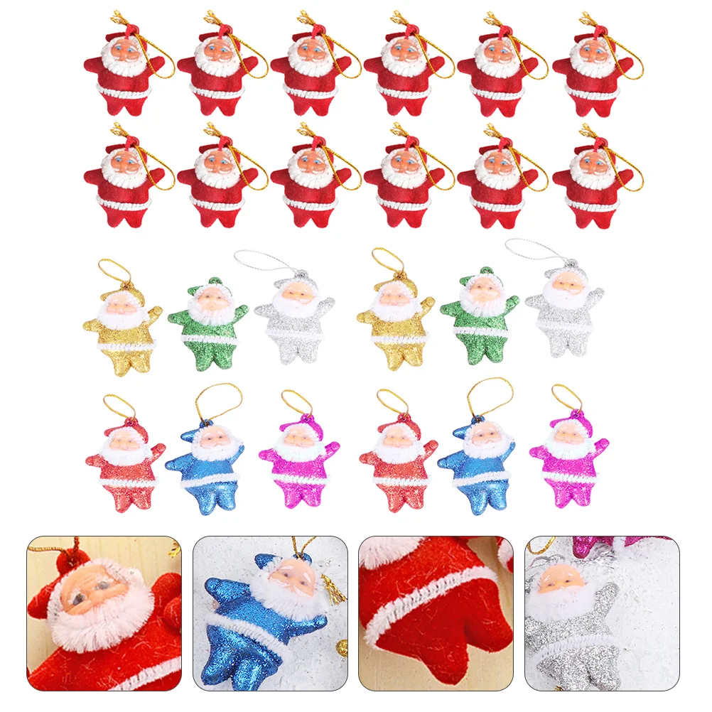 24 Pcs Christmas Tree Decorations Santa Pendant Gifts for Stocking Stuffers Hanging Adornment Xmas Ornaments