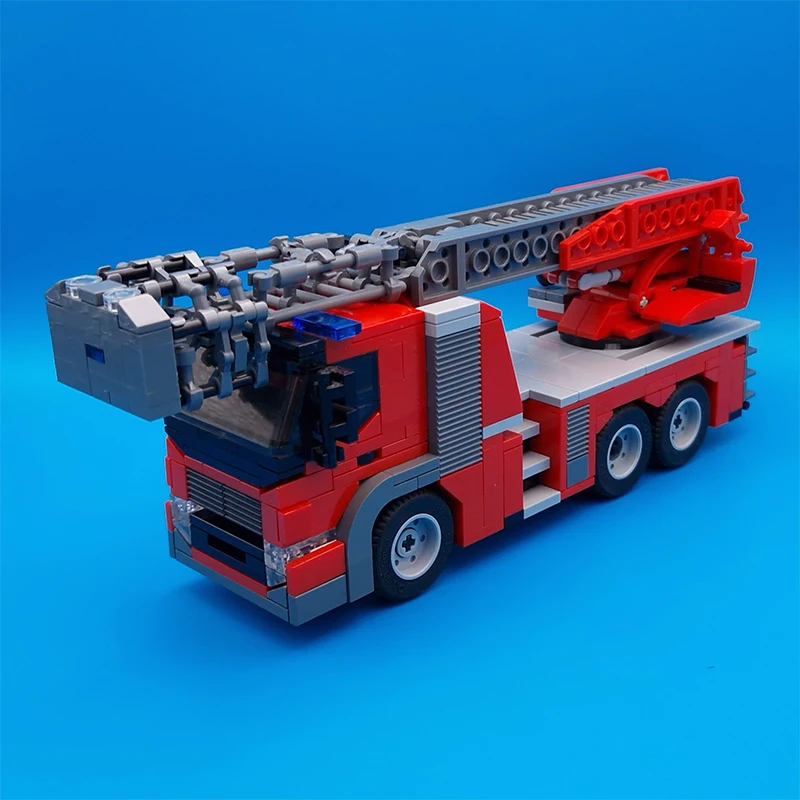 MOC Hot City Series Bricks Deventer Fire Ladder Truck importer nights Model Analyste, DIY Puzzle Assembling, Strengthening Toys, Christmas Gift for Boys