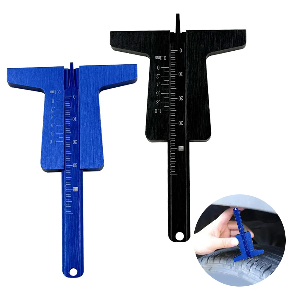 สําหรับรถยนต์สําหรับรถจักรยานยนต์ เครื่องวัดความลึกอลูมิเนียม เครื่องวัดความลึกของยางสําหรับการบํารุงรักษายาง การออกแบบที่กะทัดรัดและสะดวกสบาย