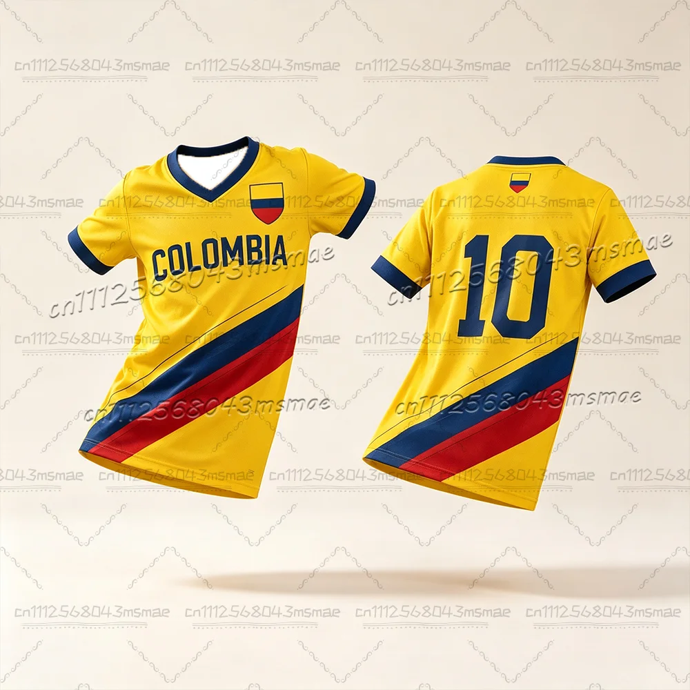 Fußballanzug T-Shirt Shorts für Männer und Frauen Harajuku Kolumbien Fans T-Shirt Shorts Set Kinder Sportanzug 2-teiliges Set – Detail 8