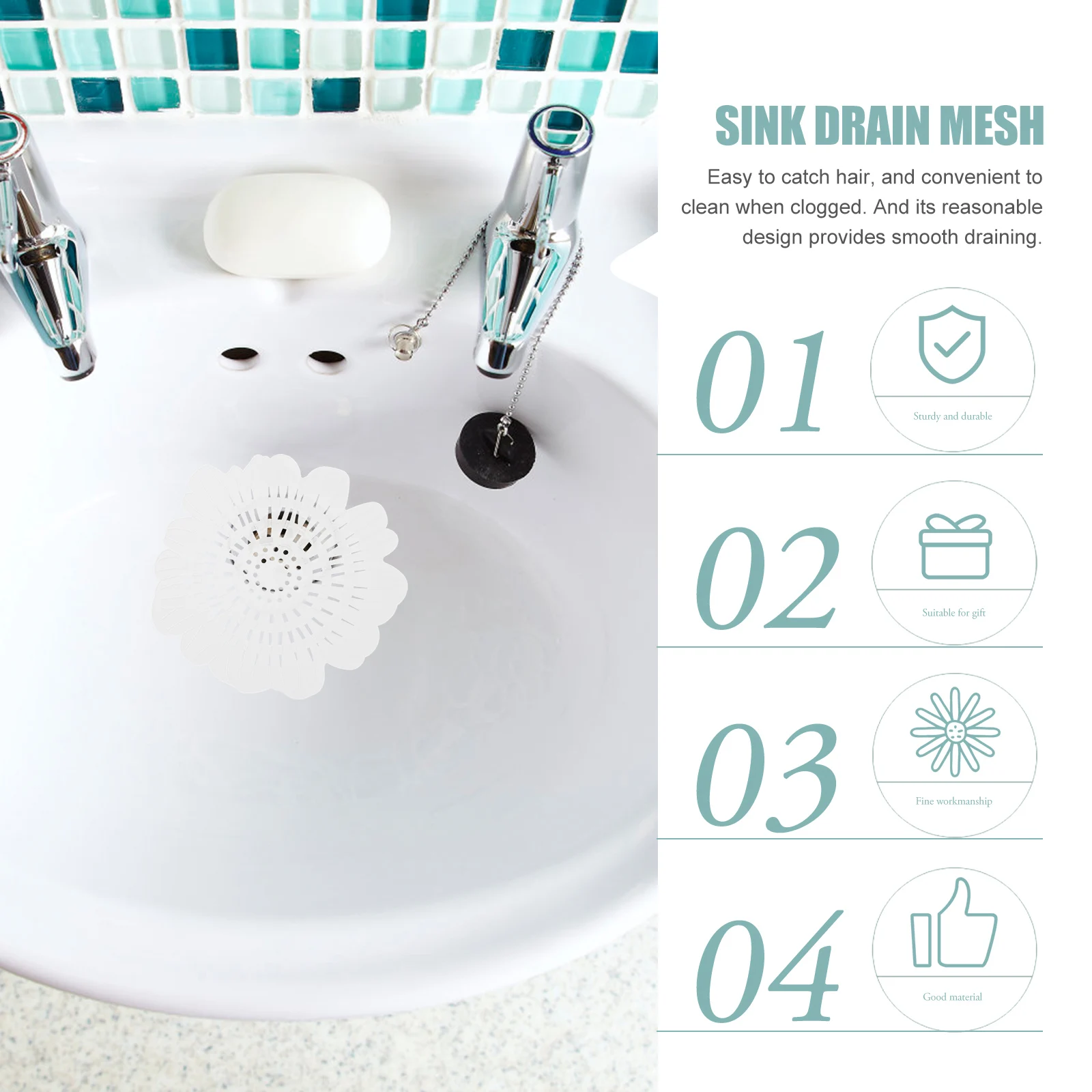 

5 шт. заглушка для фильтра для раковины, ловушка для слива волос, сетка для душа, напольная крышка, принадлежности для ванной комнаты