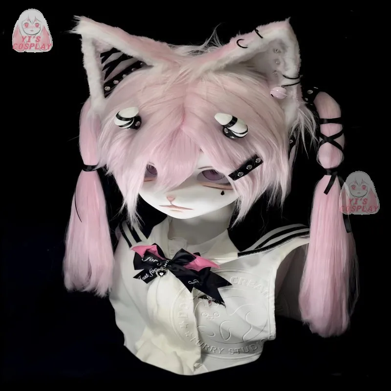 Yis cosplay Custom Furry head Kigurumi Head Cosplay Kemono Fursuit Handmade Headsets Beast Customized Fursuit Kemono Head