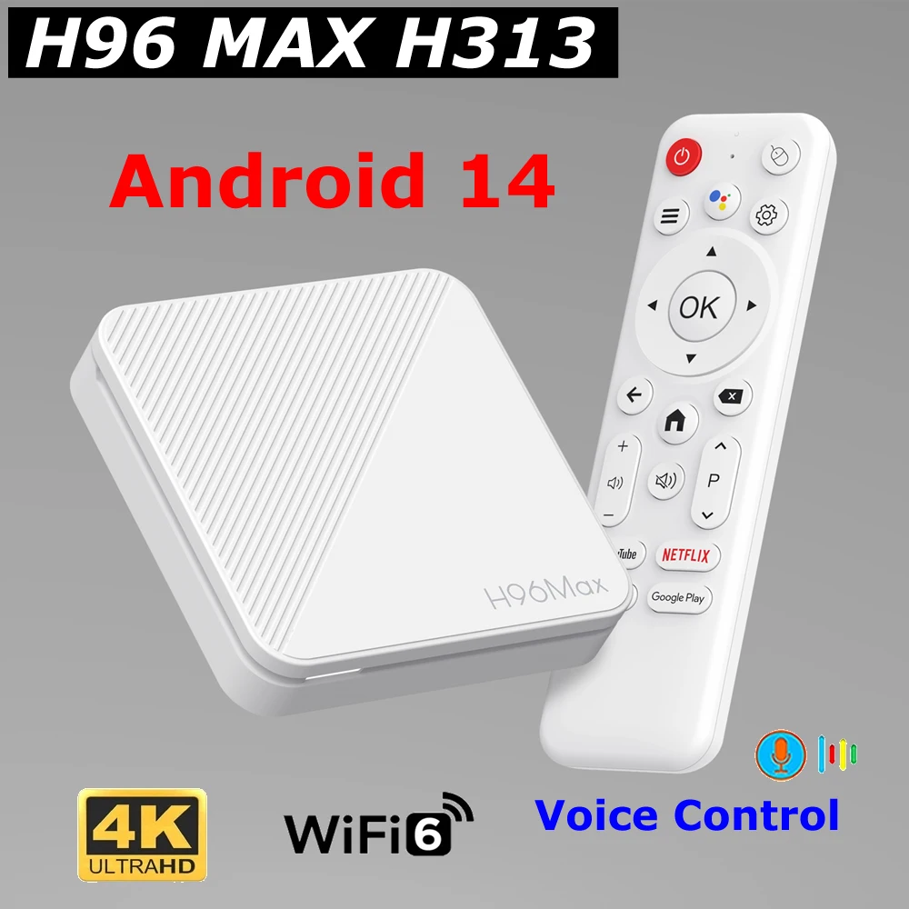 Android 14 Smart TV Box H96 Max H313 Allwinner H313 Quad Core 2GB 16GB 8GB Sterowanie głosowe WIFI6 HDR 4K Youtube Set Top Box