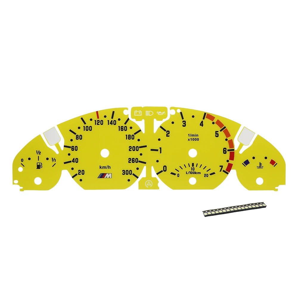 Gauge Face for BMW E46 323Ci 325Ci 328Ci 330Ci 3M Instrument 300KM/H Yellow