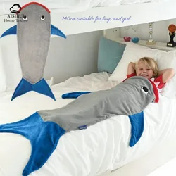 Cute Kids Shark Blanket Soft Fluffy Duvet Winter Warm Travel Sleeping Beds Quilt Halloween Christmas Birthday Gift Mermaid Tail