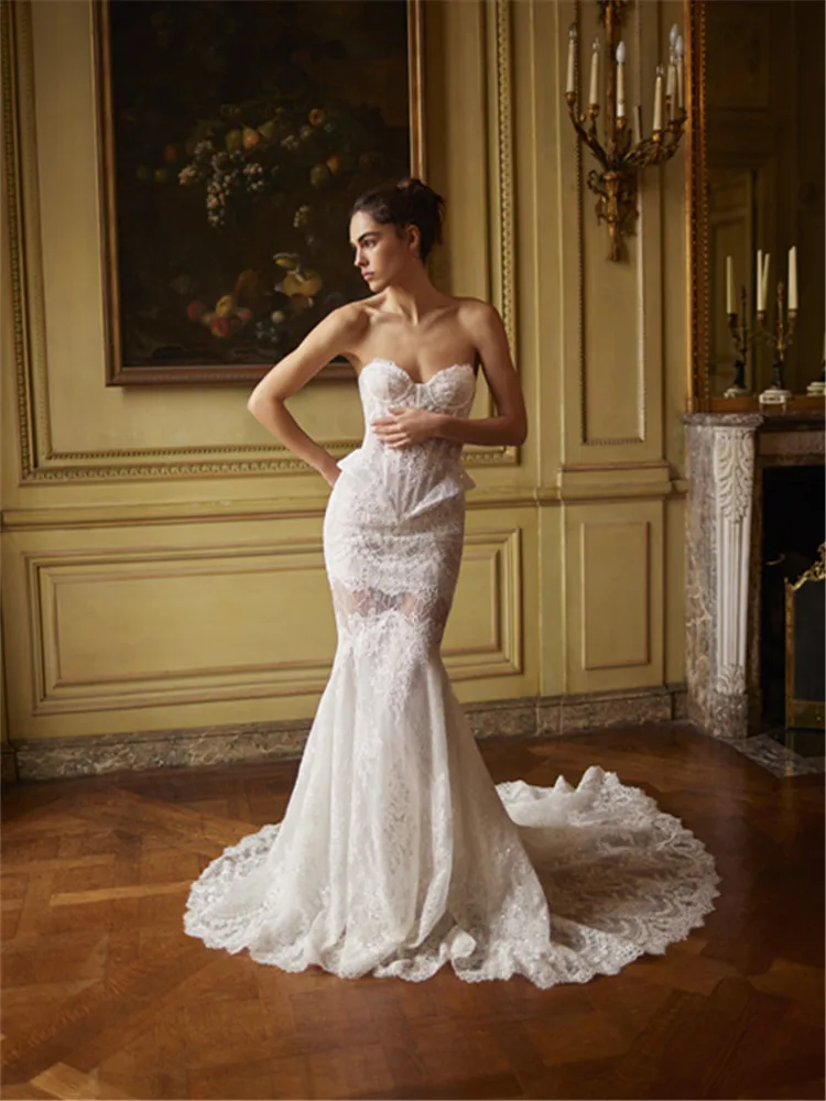 

Corset Wedding Dress Vestidos De Novia Curvy Sirena Alta Costura Robe Mariage Woman Novias Bridal Femme Dresses For Brides Noiva