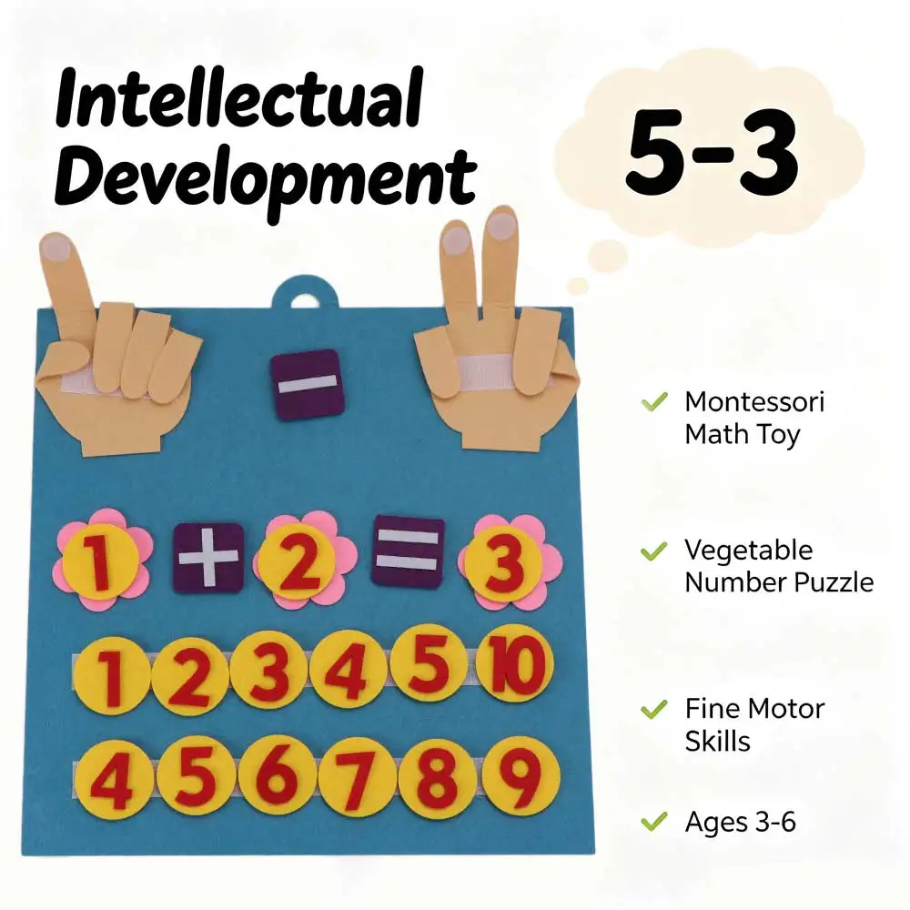 Math Board Supplies Teaching Aid  Early Educational  Children Finger Numbers  Felt Math  Montessori