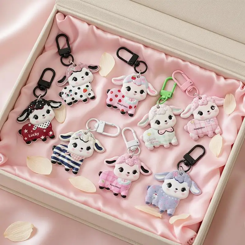 Cute Cartoon Lamb Keychain, Kawaii Year Of The Sheep Mascot Decoration, Creative Sheep Pendant Accessories, New Year Gift