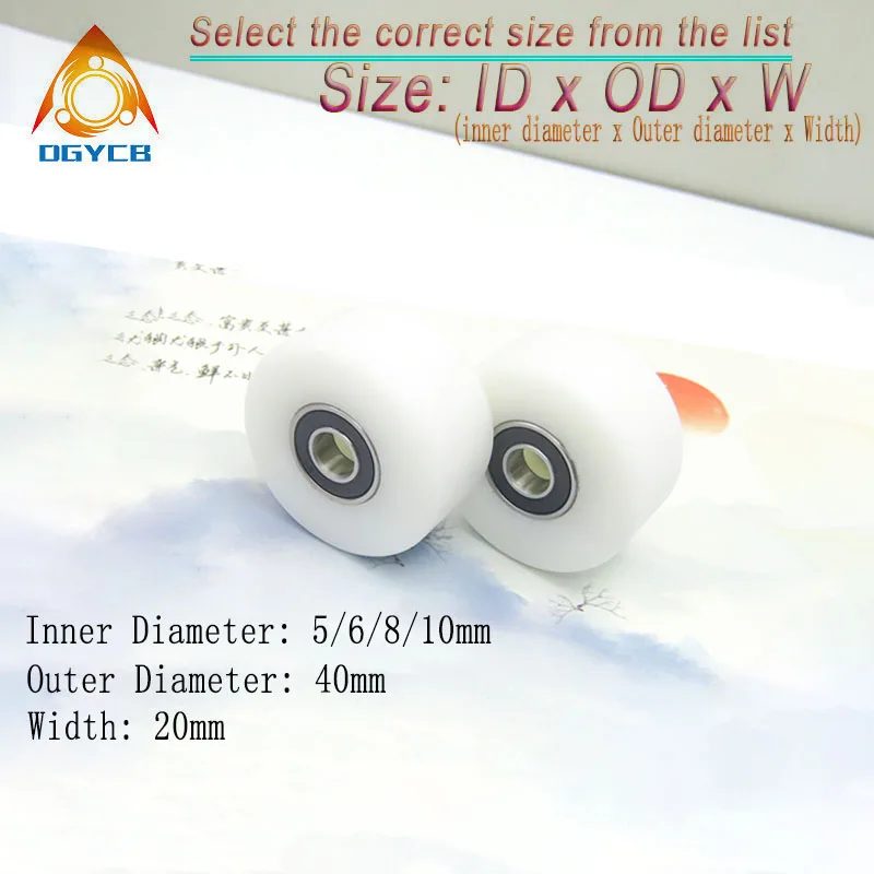 

1pcs 8x40x20 Double Bearing POM Coated Roller 40mm Diameter 8mm Bore 20mm Width BST69840-20 Plastic Bearing Guide Wheel 8*40*20