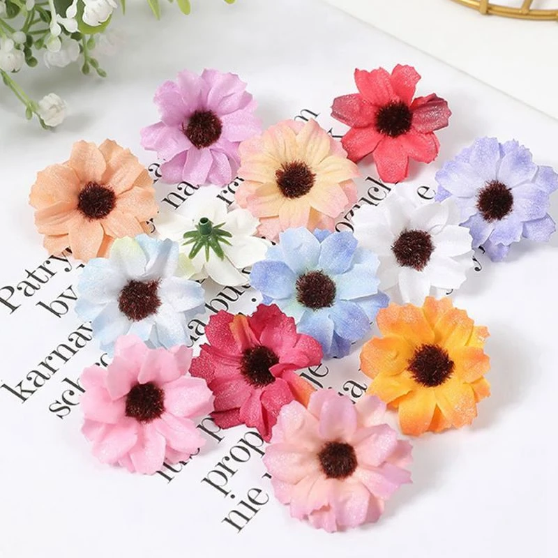 10/20/50pcs künstliche Blumen 3,5 cm Seide gefälschte Blumen Köpfe für zu Hause Zimmer dceor Hochzeit Hochzeit Dekoration DIY Geschenke Zubehör