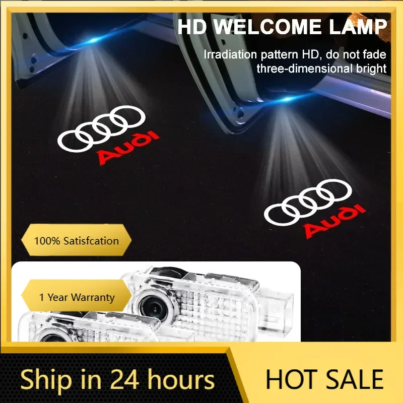 

2025 Горячие 2 шт. 3D HD светодиодный светильник для дверей автомобиля, проектор приветственного света, автомобильные аксессуары для Audi S3 S5 S1 S4 S2 S6 RS3 RS4 RS5 RS6 RS8 B