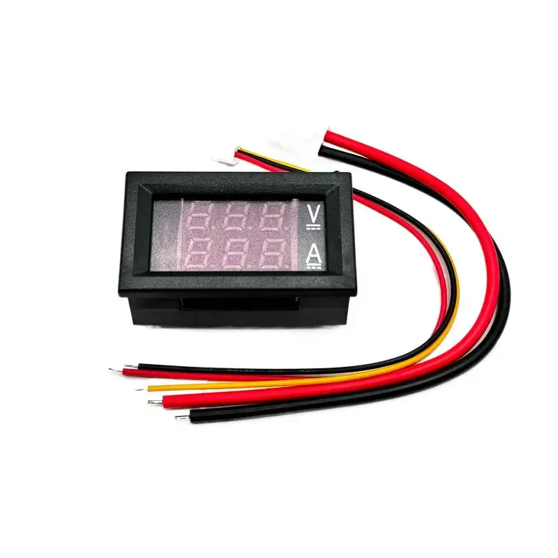 

DC 0-100V 10A Digital Voltmeter Ammeter Dual Display Voltage Detector Current Meter Panel Amp Volt Gauge 0.28" Red Blue LED