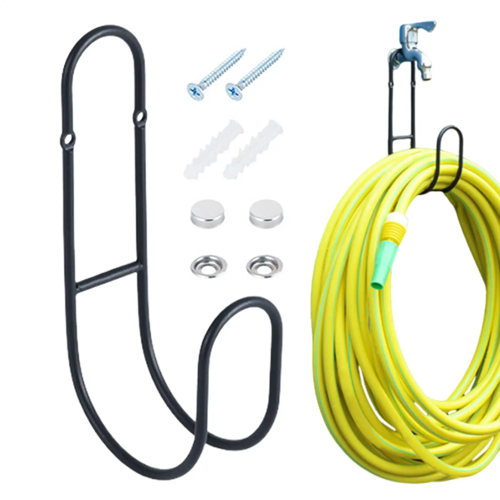 Garden Hose Holder Wall Mounted Durable Hose Hooks Metal Hose Hanger  Water Hose Holder for Outside Yard Farm Storage Hanger