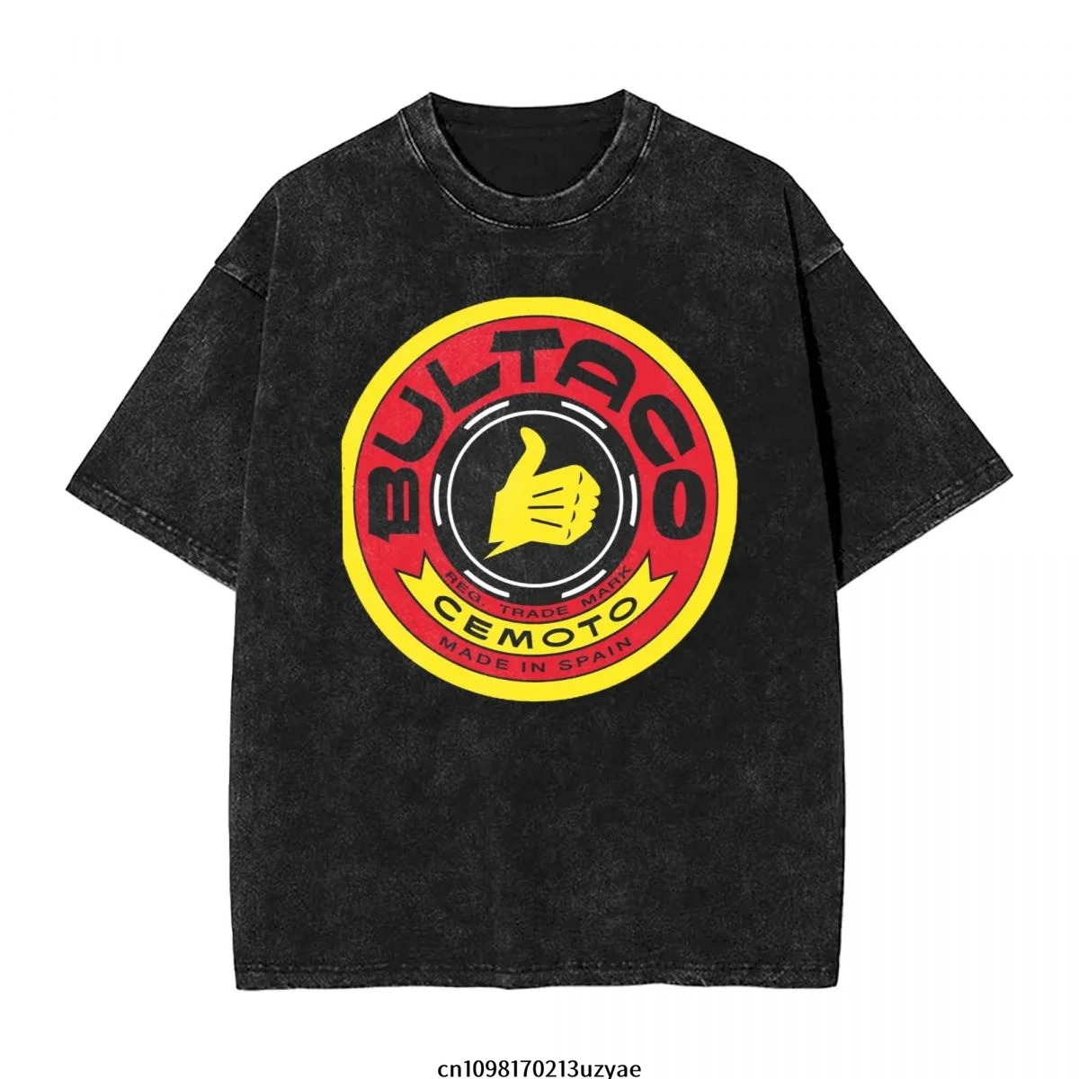 

New Bultaco Cemoto Motorcycles Logo Men's Vintage Cotton Short Sleeve T-Shirt Summer Hip Hop Tee shirt