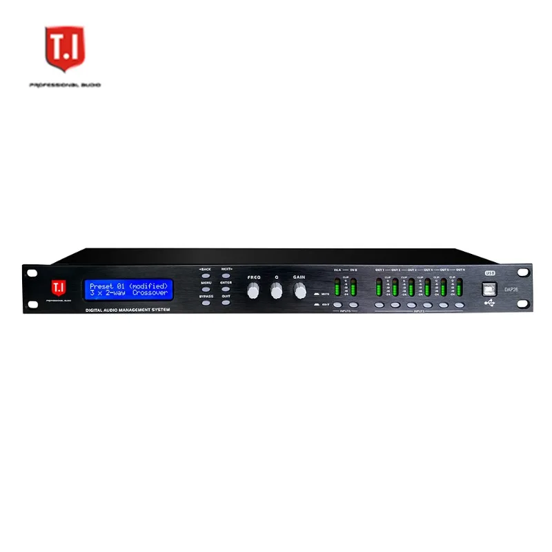 Professional DSP Digital Audio Processor, Multifunctional Sound Tuning Controller for Stage Speaker and Amplifier System