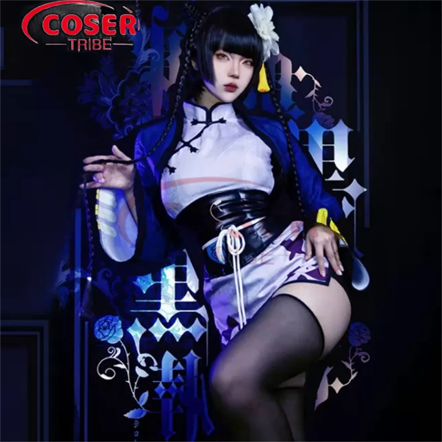 COSER TRIBE Anime Game Black Butler  Brina cheongsam Antiquities Halloween Carnival Role CosPlay Costume Complete Set