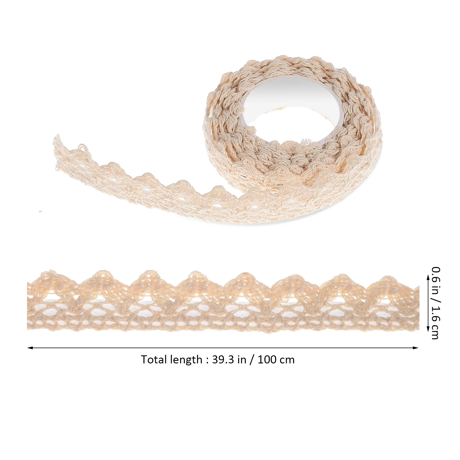 3 Rolls Self Adhesive Wedding Decor Beige Lace Tape Masking Decorate Decorations Trim Tapes Cotton Decorative